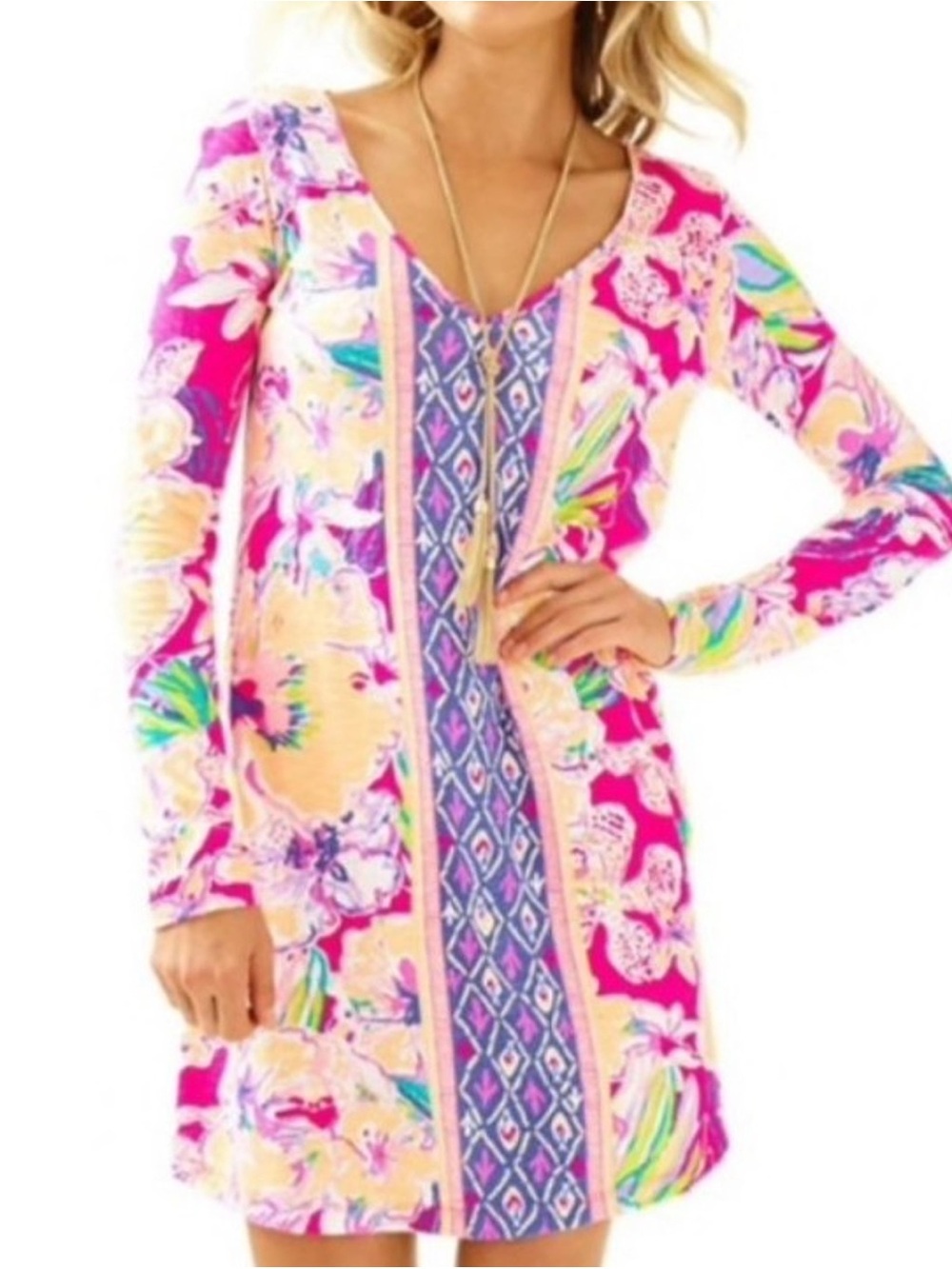 Lilly Pulitzer Paradis Swing Dress in Magenta Tipping Point